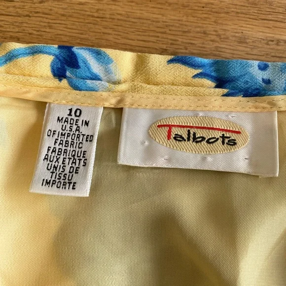 Talbots Blue and Yellow A-Line‎ Knee-Length Skirt Women’s 10 Preloved - Picture 2 of 7